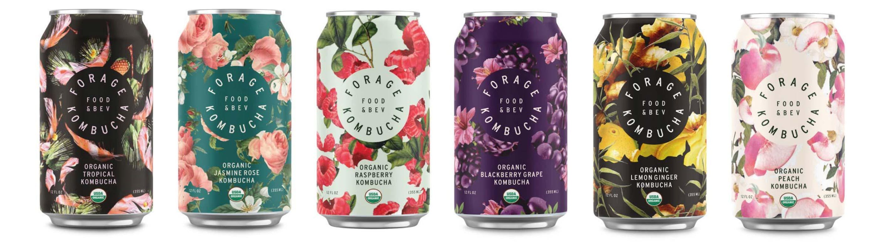 Forage kombucha cans